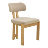 Karrige Genoa pakoworld SONOMA rubberwood dhe pëlhurë bezhë 50x43x82cm