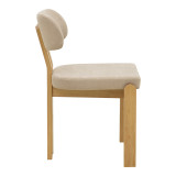 Karrige Genoa pakoworld SONOMA rubberwood dhe pëlhurë bezhë 50x43x82cm