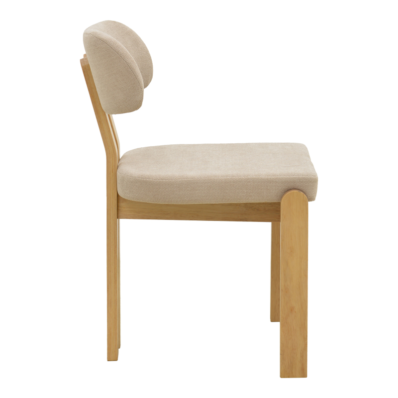 Karrige Genoa pakoworld SONOMA rubberwood dhe pëlhurë bezhë 50x43x82cm
