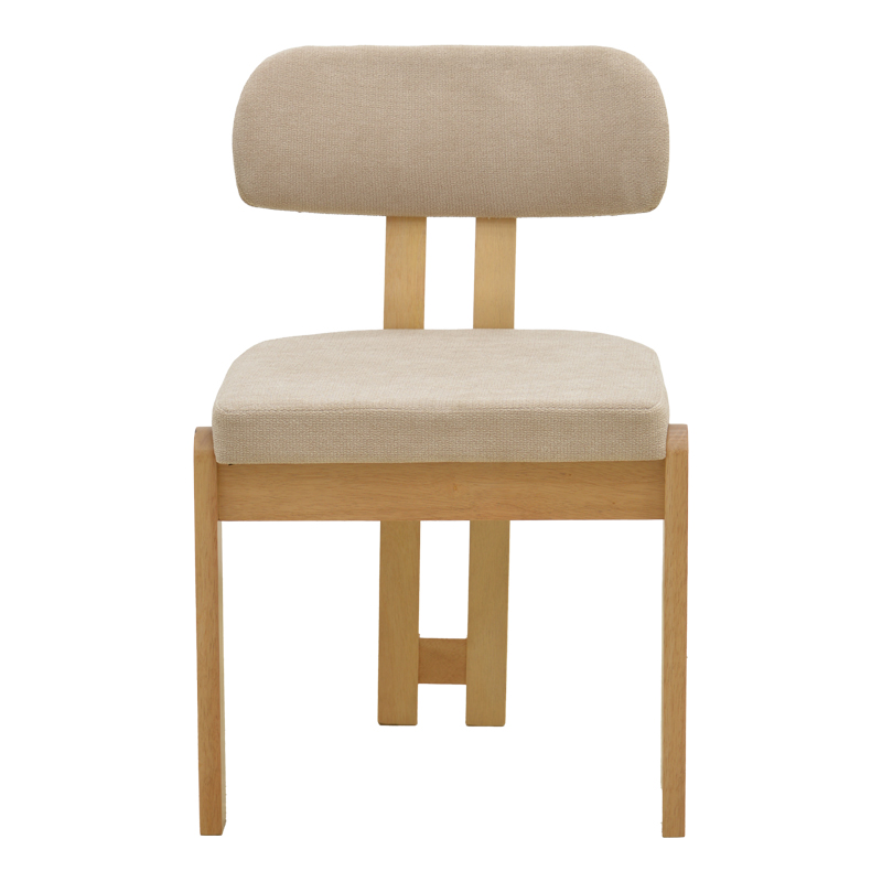 Karrige Genoa pakoworld SONOMA rubberwood dhe pëlhurë bezhë 50x43x82cm