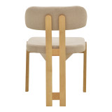 Karrige Genoa pakoworld SONOMA rubberwood dhe pëlhurë bezhë 50x43x82cm