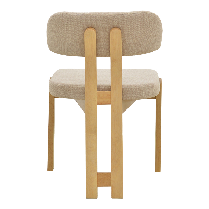 Karrige Genoa pakoworld SONOMA rubberwood dhe pëlhurë bezhë 50x43x82cm