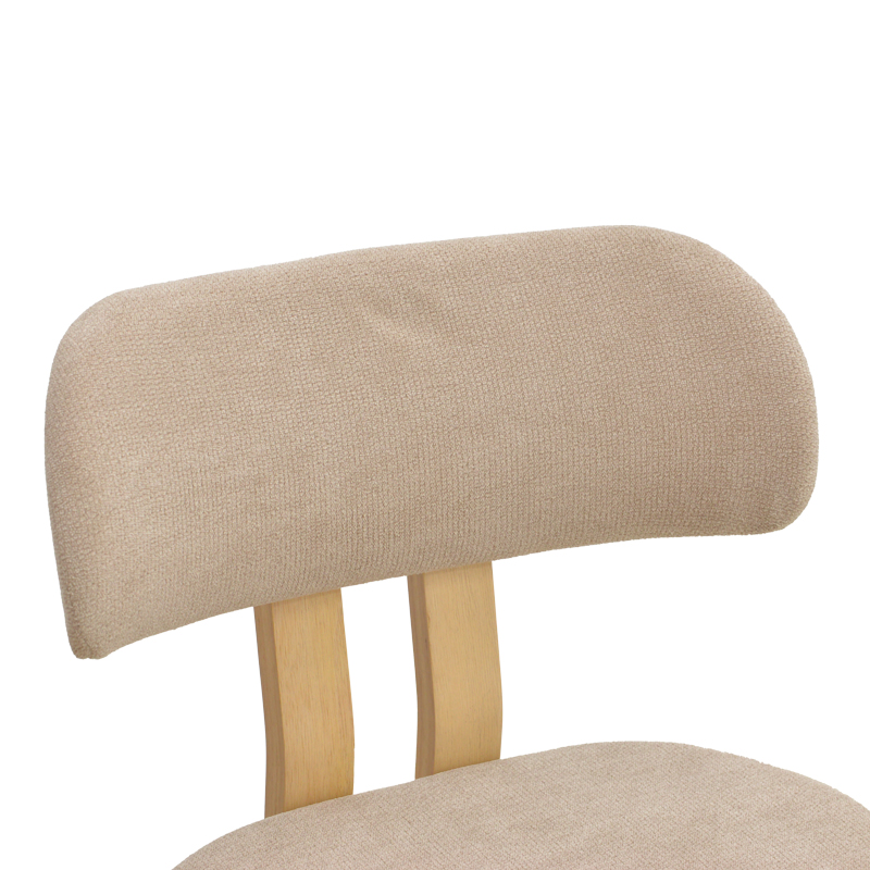Karrige Genoa pakoworld SONOMA rubberwood dhe pëlhurë bezhë 50x43x82cm