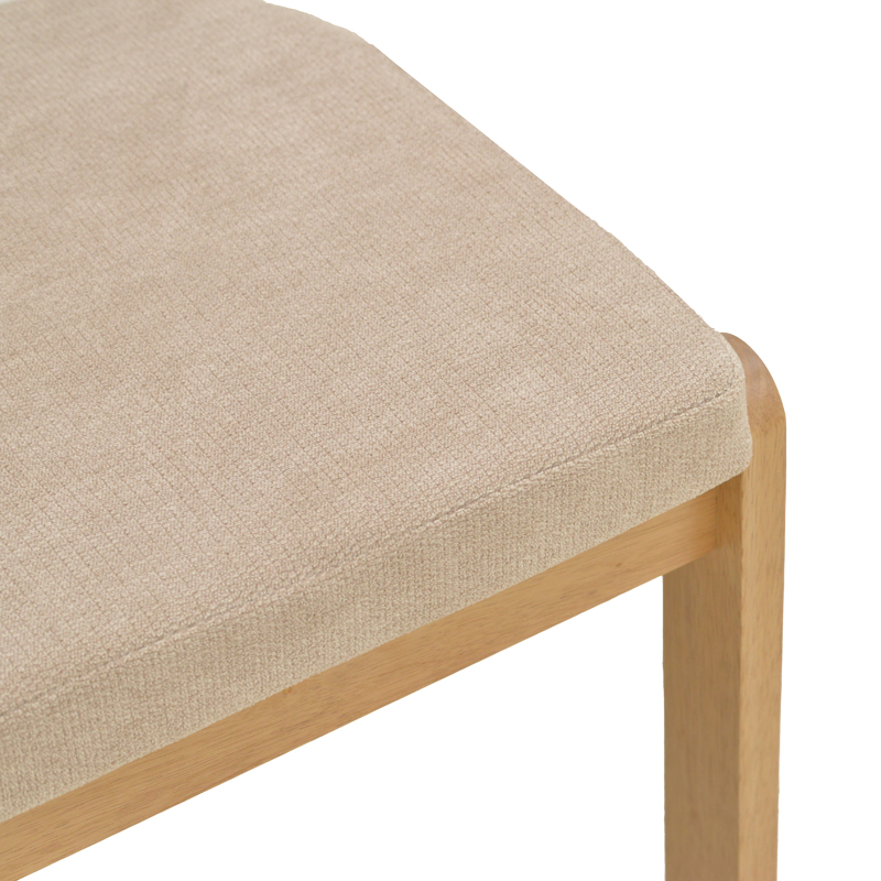 Karrige Genoa pakoworld SONOMA rubberwood dhe pëlhurë bezhë 50x43x82cm