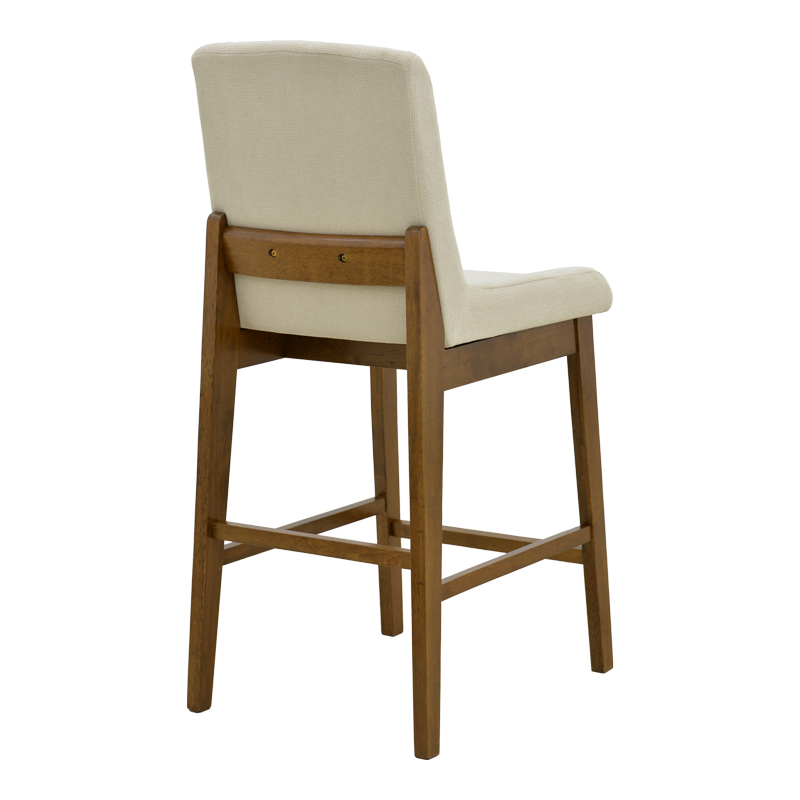 Stol bari Dalby pakoworld arrë rubberwood dhe pëlhurë ecru 50x45x102.5cm