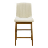 Stol bari Dalby pakoworld arrë rubberwood dhe pëlhurë ecru 50x45x102.5cm