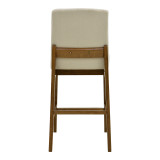 Stol bari Dalby pakoworld arrë rubberwood dhe pëlhurë ecru 50x45x102.5cm