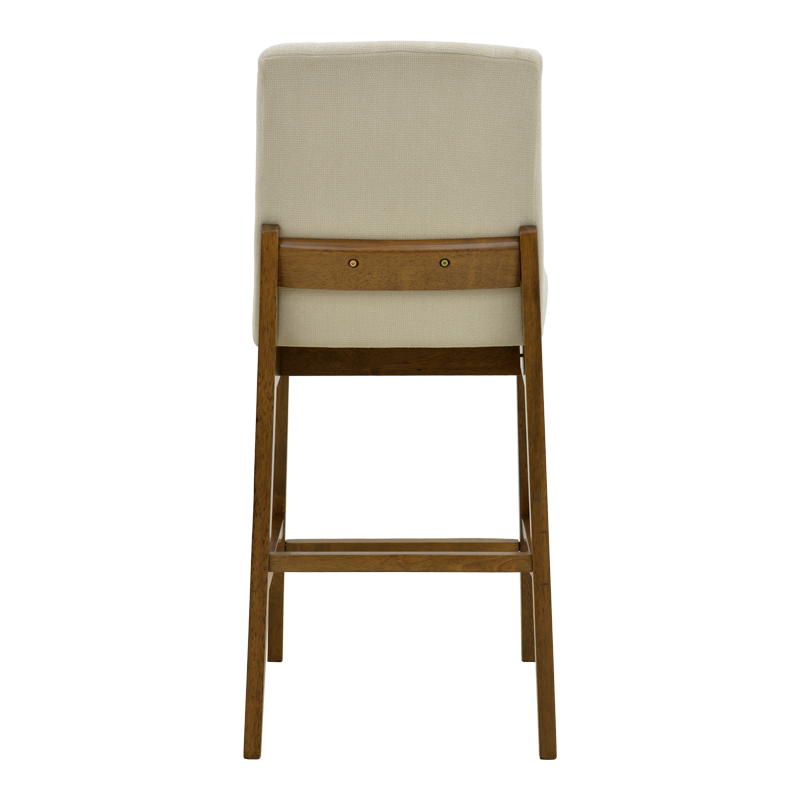 Stol bari Dalby pakoworld arrë rubberwood dhe pëlhurë ecru 50x45x102.5cm