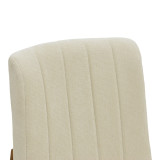 Stol bari Dalby pakoworld arrë rubberwood dhe pëlhurë ecru 50x45x102.5cm