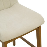 Stol bari Dalby pakoworld arrë rubberwood dhe pëlhurë ecru 50x45x102.5cm