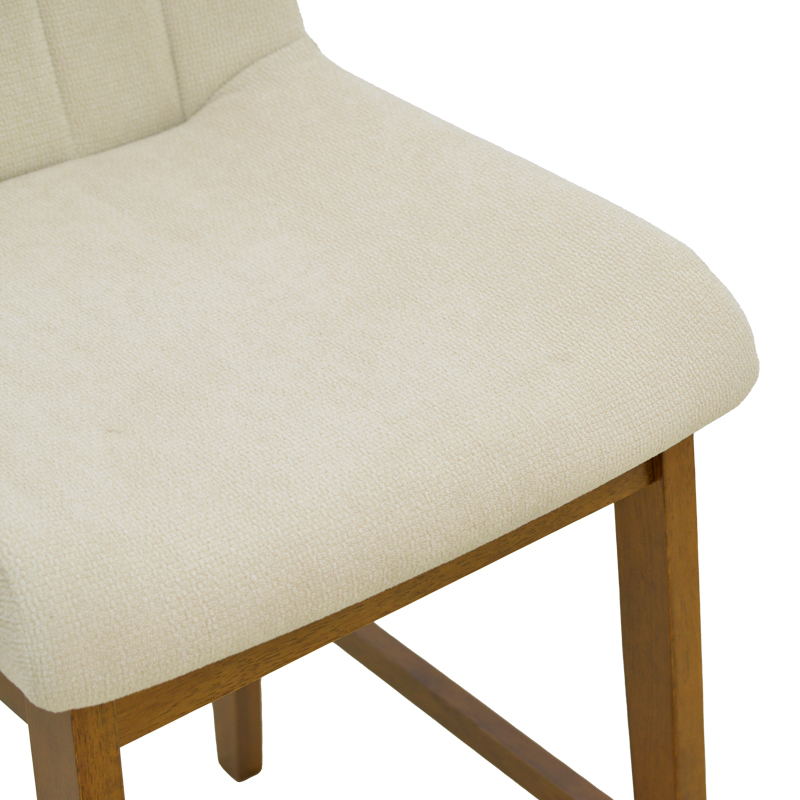 Stol bari Dalby pakoworld arrë rubberwood dhe pëlhurë ecru 50x45x102.5cm