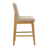 Stol bari Dalby pakoworld SONOMA rubberwood dhe pëlhurë bezhë 50x45x102.5cm