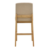 Stol bari Dalby pakoworld SONOMA rubberwood dhe pëlhurë bezhë 50x45x102.5cm