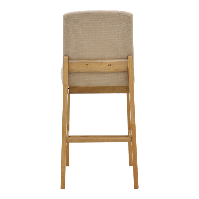 Stol bari Dalby pakoworld SONOMA rubberwood dhe pëlhurë bezhë 50x45x102.5cm