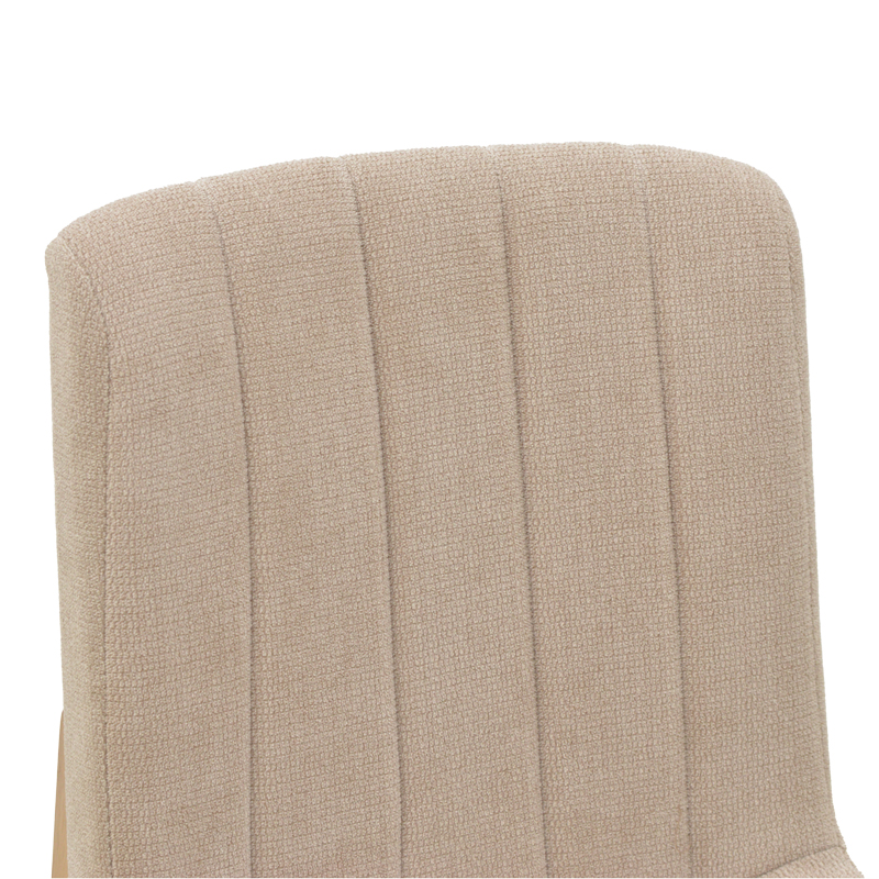 Stol bari Dalby pakoworld SONOMA rubberwood dhe pëlhurë bezhë 50x45x102.5cm
