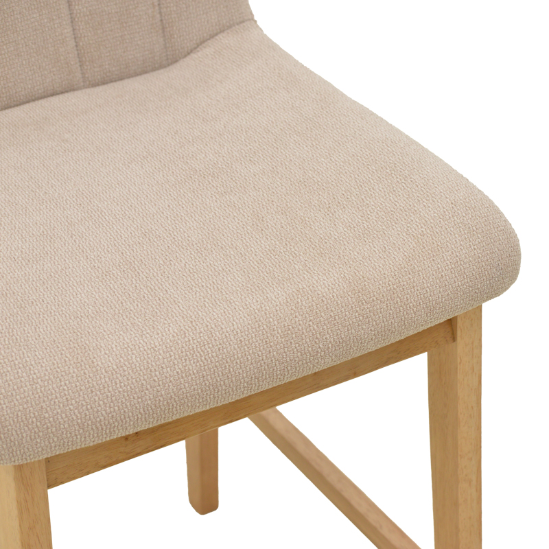 Stol bari Dalby pakoworld SONOMA rubberwood dhe pëlhurë bezhë 50x45x102.5cm