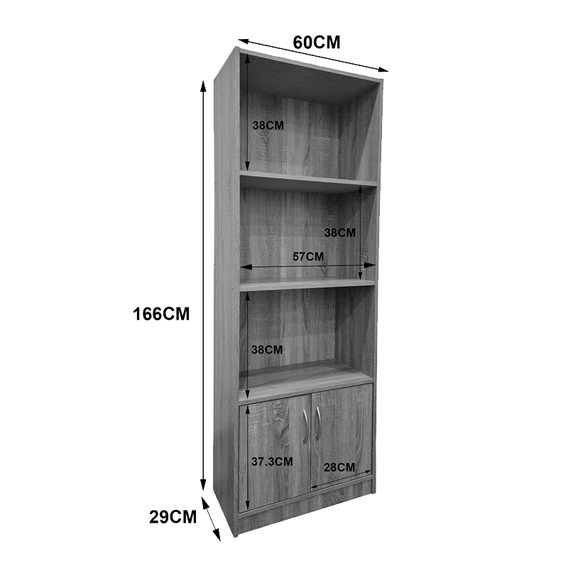 Bibliotekë Tekaro pakoworld në nuancë sonoma 60x29x166cm