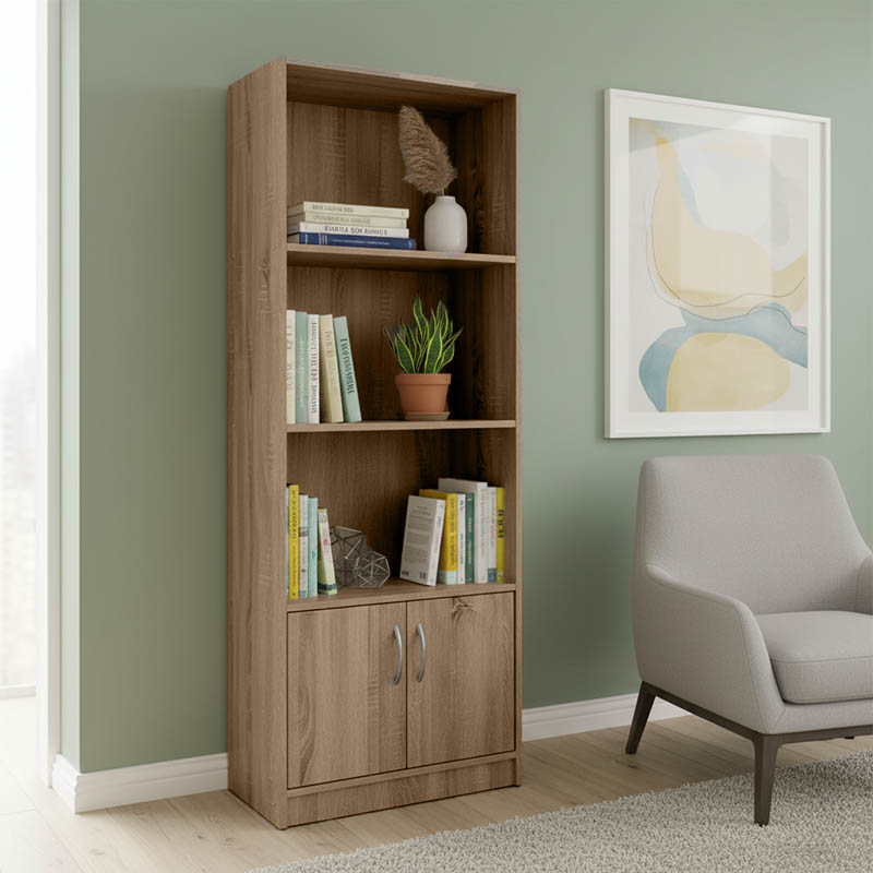 Bibliotekë Tekaro pakoworld në nuancë sonoma 60x29x166cm