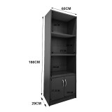 Bibliotekë Tekaro pakoworld në nuancë antraciti 60x29x166cm