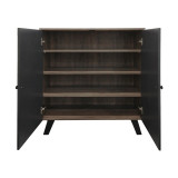 Raft këpucësh-kabinet Cathi pakoworld në nuancë lisi-antracit 80x34x95cm
