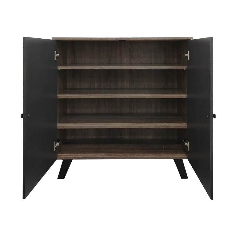 Raft këpucësh-kabinet Cathi pakoworld në nuancë lisi-antracit 80x34x95cm