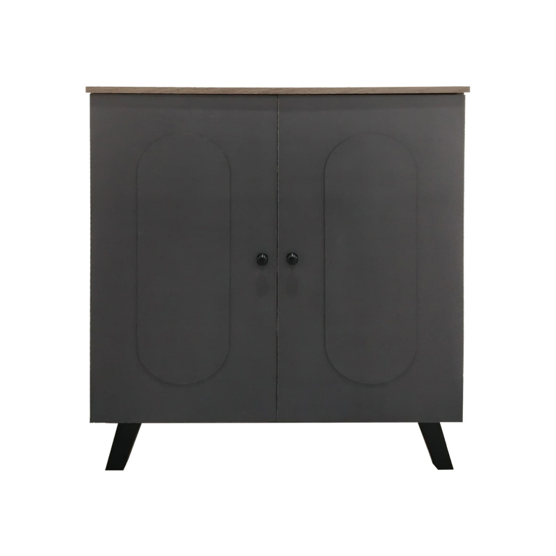 Raft këpucësh-kabinet Cathi pakoworld në nuancë lisi-antracit 80x34x95cm