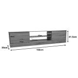 Komodinë TV Sasa pakoworld në nuancë lisi-antracit 150x35x41.5cm