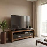 Dollap TV Podizor pakoworld në nuancë lisi-antracit 120x45x42.5cm