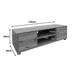 Komodinë TV Serank pakoworld në nuancë lisi-antracit 120x40x40cm