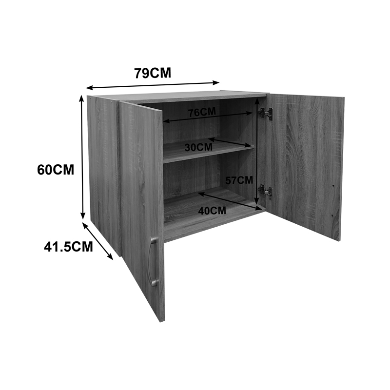 Dollap me dy dyer loft Athos pakoworld në ngjyrë wenge 80x42x60cm