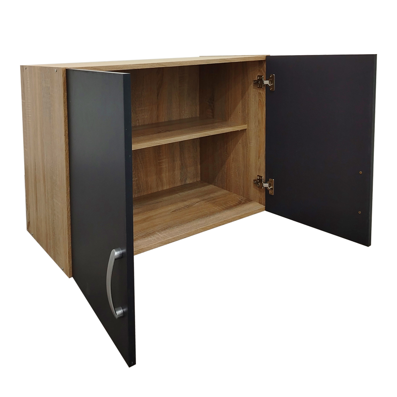 Dollap me dy dyer loft Athos pakoworld në ngjyrë sonoma-gri e errët 80x42x60cm