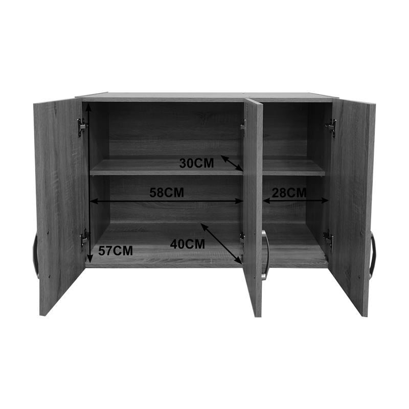 Dollap me tre dyer loft Athos pakoworld në ngjyrë WENGE 90x41.5x60cm