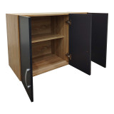 Dollap me tre dyer loft Athos pakoworld në ngjyrë sonoma-gri të errët 90x41.5x60cm