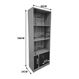Bibliotekë Tekaro pakoworld sonoma-antracit 60x29x166cm