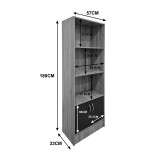 Bibliotekë Tekaro pakoworld sonoma-antracit 57x33x180cm