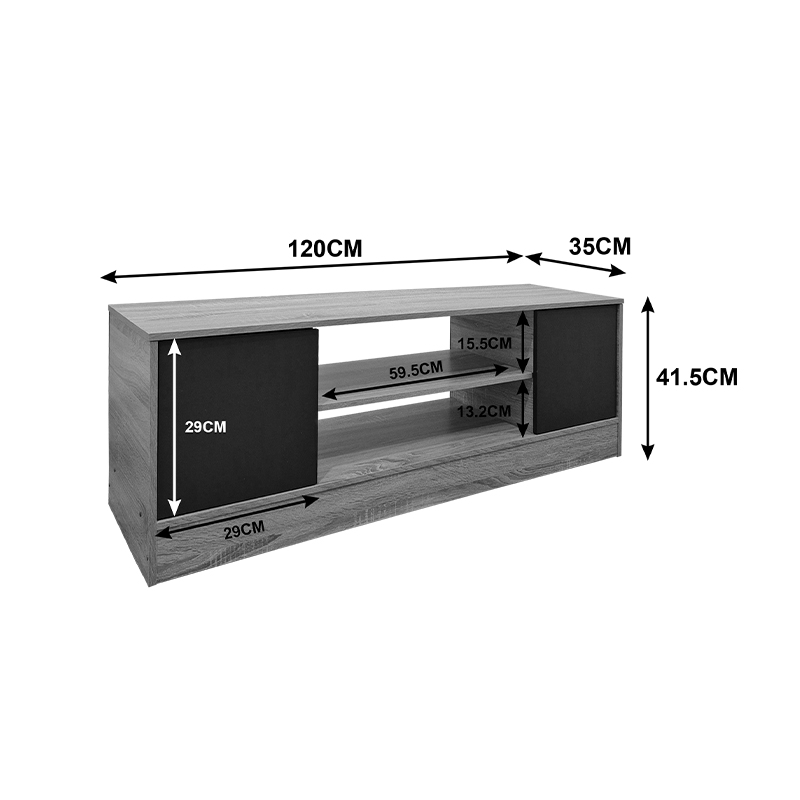 Komodinë TV Sasa pakoworld sonoma-antracit 120x35x41.5cm