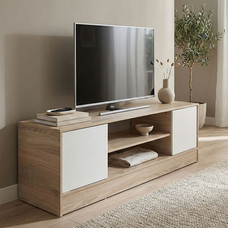 Kabinet TV Sasa pakoworld SONOMA-e bardhë 120x35x41.5cm