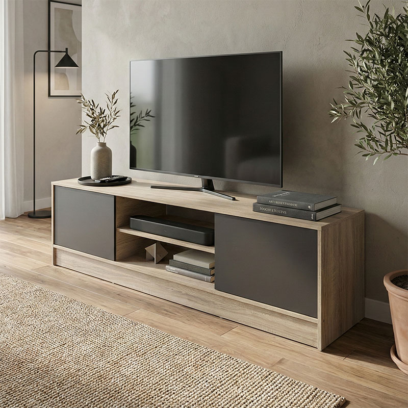 Komodinë TV Sasa pakoworld sonoma-antracit 150x35x41.5cm