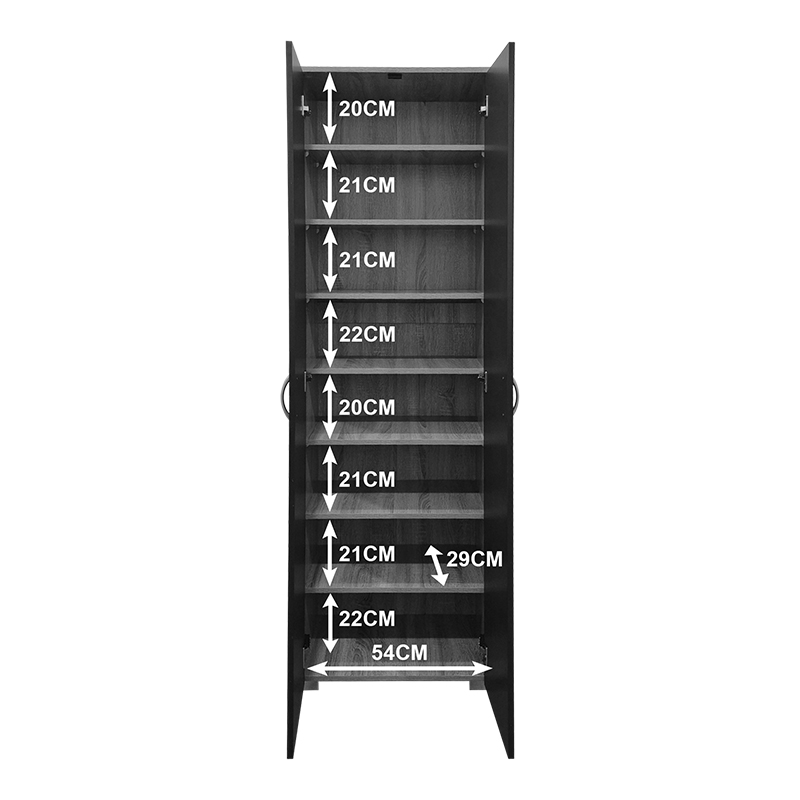 Raft këpucësh-dollap Racka pakoworld sonoma-antracit 58x34x186cm