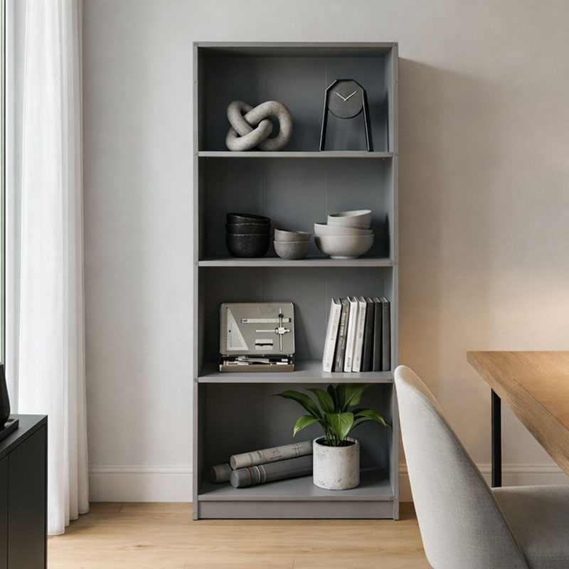 Bibliotekë Kendy pakoworld antracit 60x30x167cm