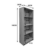 Bibliotekë Kendy pakoworld e bardhë 60x30x167cm