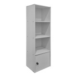 Bibliotekë kolone Lenobia pakoworld me kabinet e bardhë 30.5x24x95cm