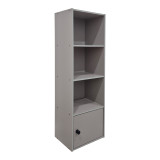 Bibliotekë kolone Lenobia pakoworld me kabinet gri të çelur 30.5x24x95cm