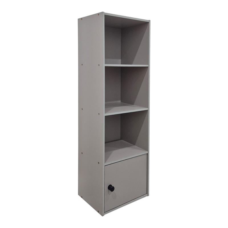Bibliotekë kolone Lenobia pakoworld me kabinet gri të çelur 30.5x24x95cm