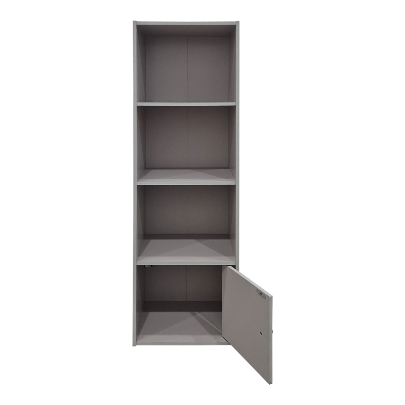 Bibliotekë kolone Lenobia pakoworld me kabinet gri të çelur 30.5x24x95cm