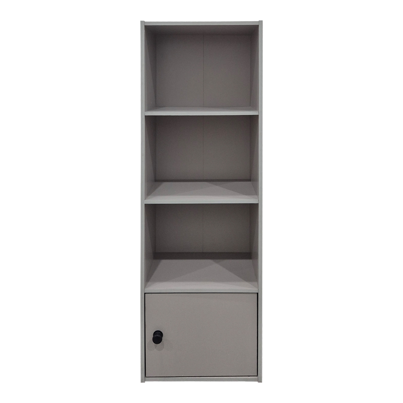 Bibliotekë kolone Lenobia pakoworld me kabinet gri të çelur 30.5x24x95cm