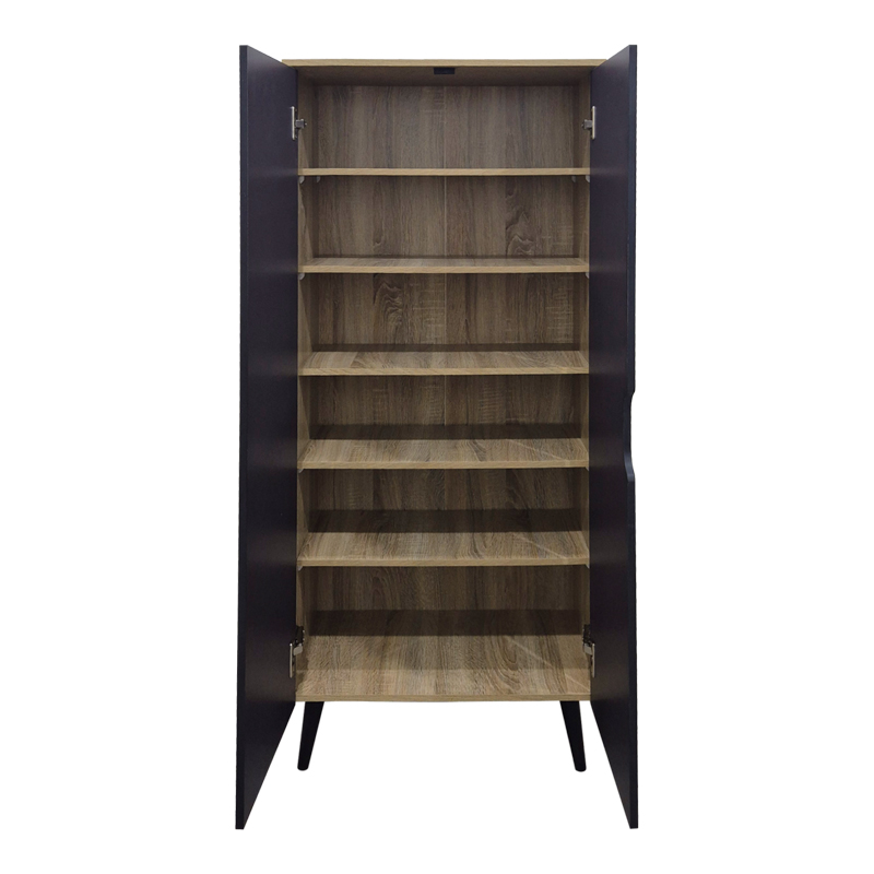 Kabinet këpucësh Oufelia pakoworld sonoma-antracit 60x32.5x134.5cm