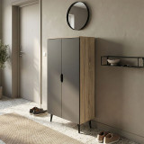 Kabinet këpucësh Oufelia pakoworld sonoma-antracit 60x32.5x134.5cm