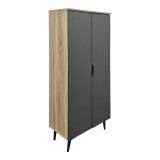 Kabinet këpucësh Oufelia pakoworld sonoma-antracit 60x32.5x134.5cm