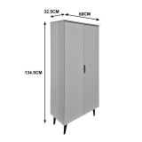 Kabinet këpucësh Oufelia pakoworld sonoma-antracit 60x32.5x134.5cm